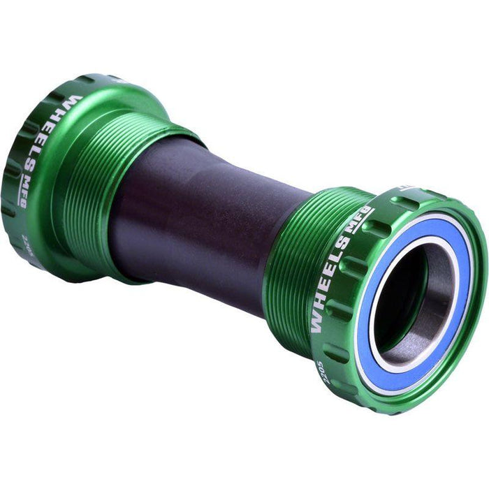 Wheels Manufacturing BSA Bottom Bracket - Shimano Hollowtech II Spindle ABEC 3 Green