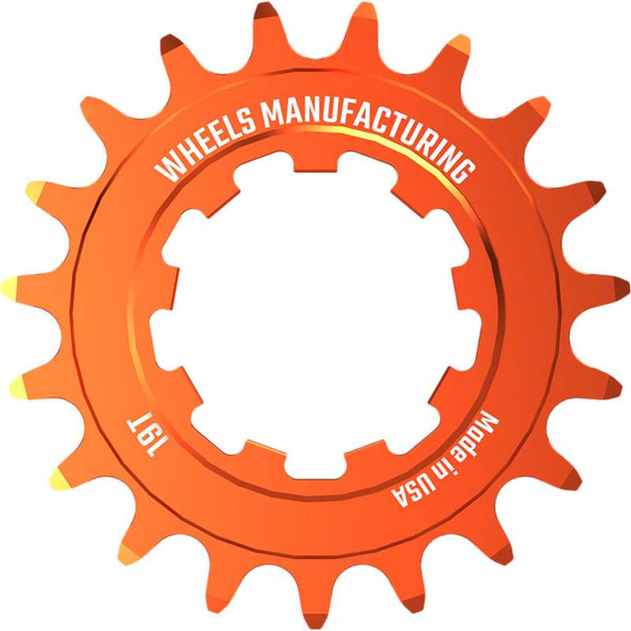 Wheels Manufacturing SOLO-SPEED Cog - 19t Fits SOLO-SPLINE and SOLO-XD kits Orange