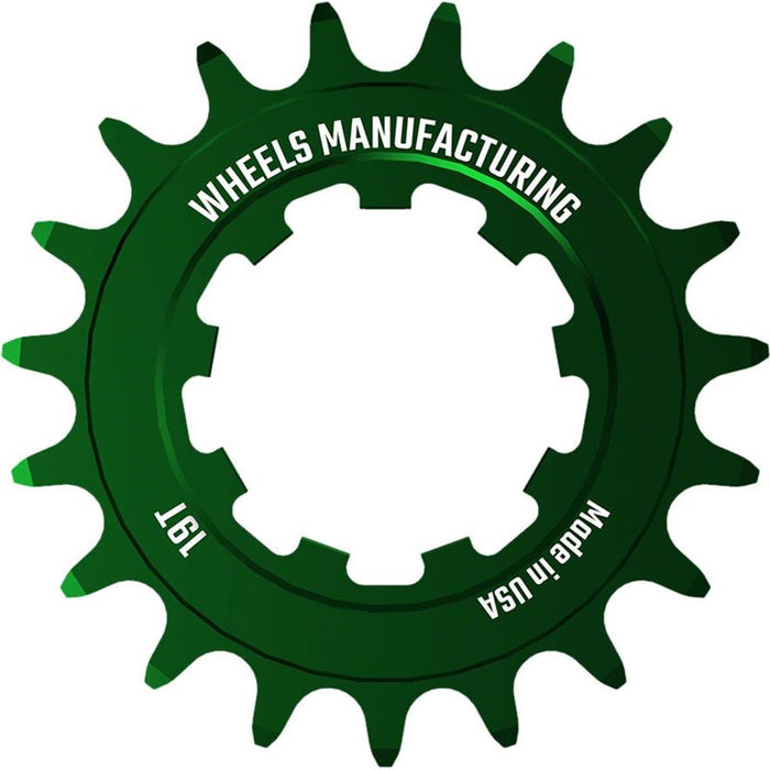 Wheels Manufacturing SOLO-SPEED Cog - 19t Fits SOLO-SPLINE and SOLO-XD kits Green