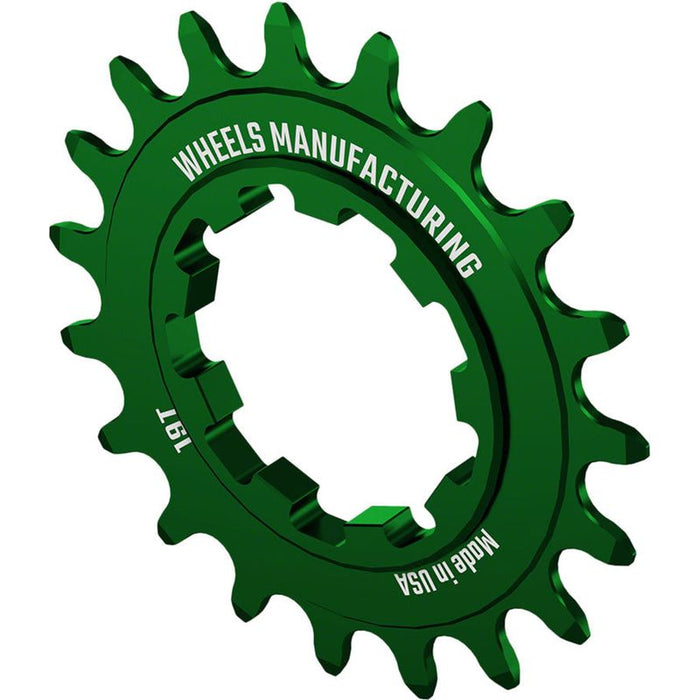 Wheels Manufacturing SOLO-SPEED Cog - 19t Fits SOLO-SPLINE and SOLO-XD kits Green