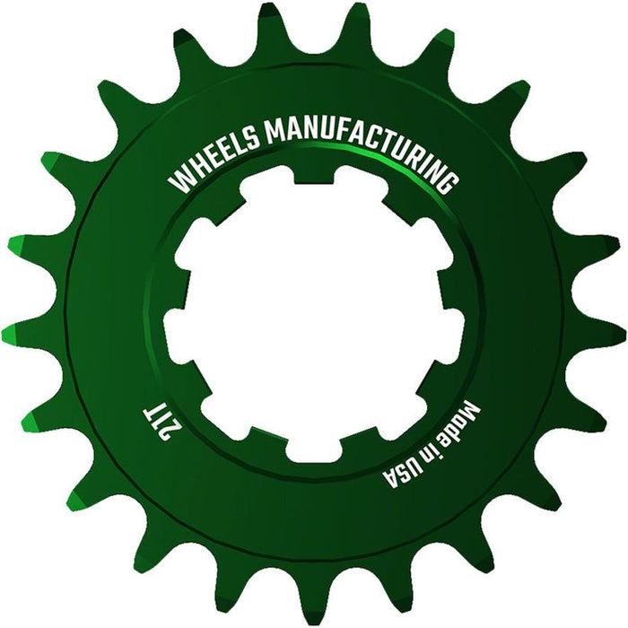 Wheels Manufacturing SOLO-SPEED Cog - 21t Fits SOLO-SPLINE and SOLO-XD kits Green