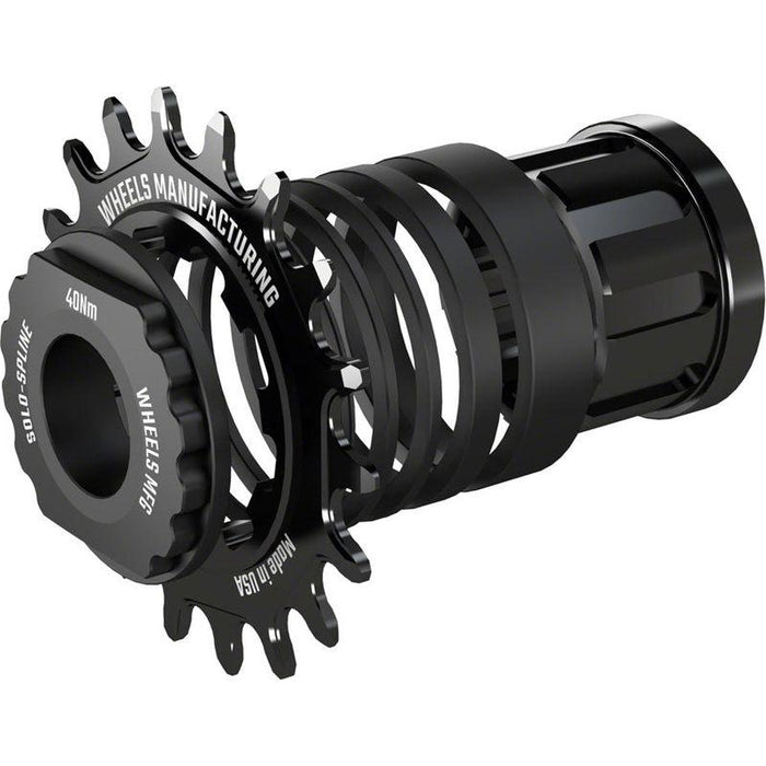 Wheels Manufacturing SOLO-SPLINE Micro Spline Single Speed Conversion Kit - 18t For Shimano Micro Spline Hub Bodies Black