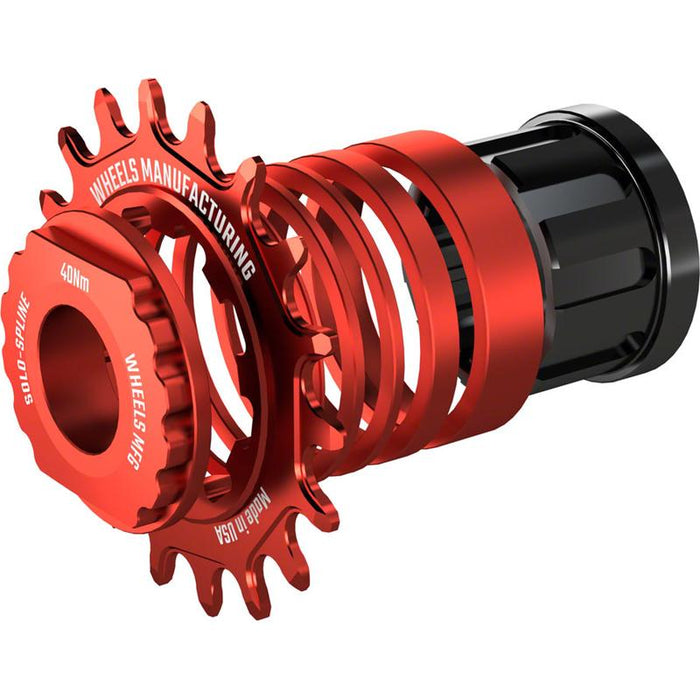 Wheels Manufacturing SOLO-SPLINE Micro Spline Single Speed Conversion Kit - 18t For Shimano Micro Spline Hub Bodies Red