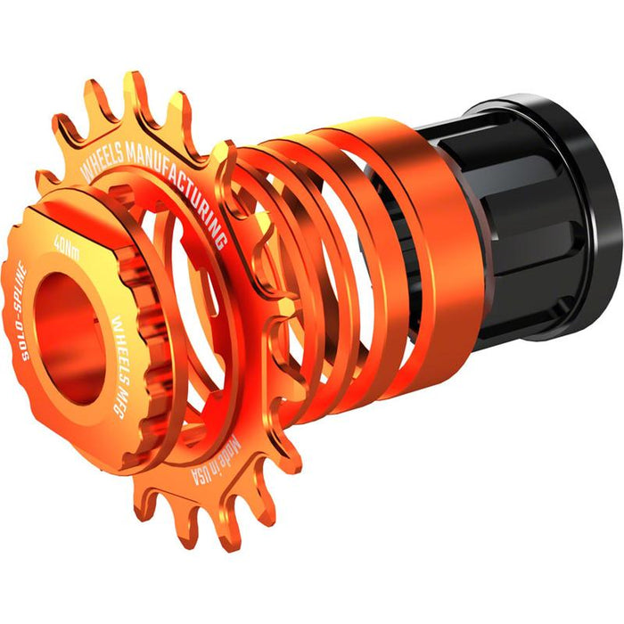 Wheels Manufacturing SOLO-SPLINE Micro Spline Single Speed Conversion Kit - 18t For Shimano Micro Spline Hub Bodies Orange