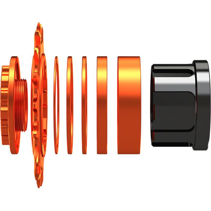 Wheels Manufacturing SOLO-SPLINE Micro Spline Single Speed Conversion Kit - 18t For Shimano Micro Spline Hub Bodies Orange