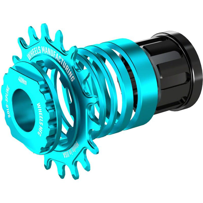 Wheels Manufacturing SOLO-SPLINE Micro Spline Single Speed Conversion Kit - 18t For Shimano Micro Spline Hub Bodies Teal