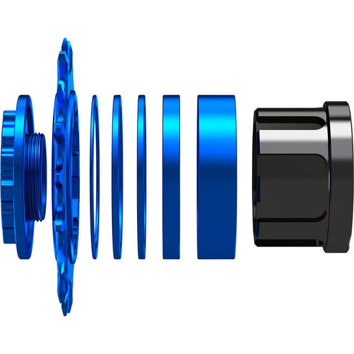 Wheels Manufacturing SOLO-SPLINE Micro Spline Single Speed Conversion Kit - 18t For Shimano Micro Spline Hub Bodies Blue