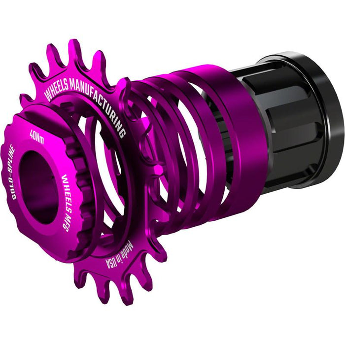 Wheels Manufacturing SOLO-SPLINE Micro Spline Single Speed Conversion Kit - 18t For Shimano Micro Spline Hub Bodies Purple