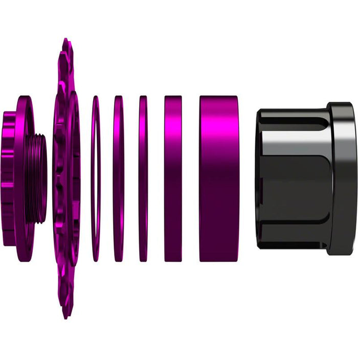 Wheels Manufacturing SOLO-SPLINE Micro Spline Single Speed Conversion Kit - 18t For Shimano Micro Spline Hub Bodies Purple