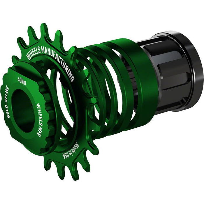 Wheels Manufacturing SOLO-SPLINE Micro Spline Single Speed Conversion Kit - 18t For Shimano Micro Spline Hub Bodies Green