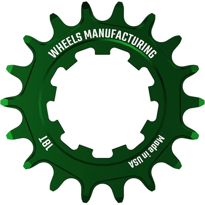 Wheels Manufacturing SOLO-SPEED Cog - 18t Fits SOLO-SPLINE and SOLO-XD kits Green