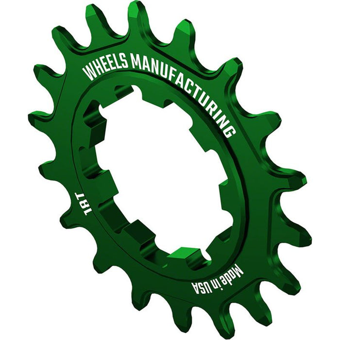 Wheels Manufacturing SOLO-SPEED Cog - 18t Fits SOLO-SPLINE and SOLO-XD kits Green