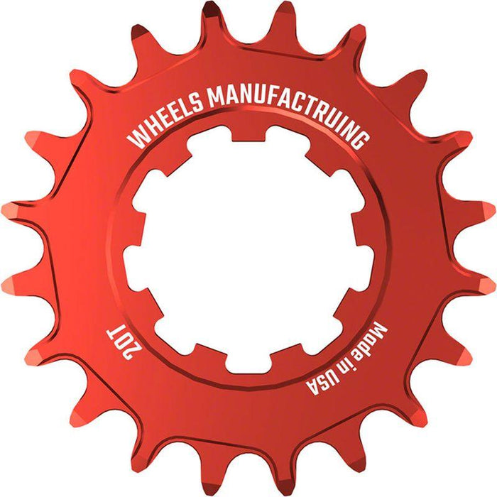 Wheels Manufacturing SOLO-SPEED Cog - 20t Fits SOLO-SPLINE and SOLO-XD kits Red