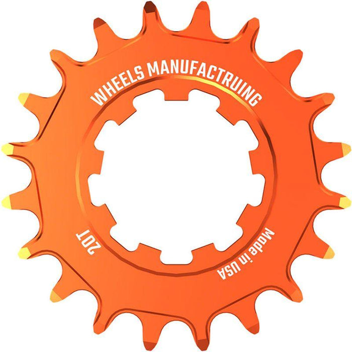 Wheels Manufacturing SOLO-SPEED Cog - 20t Fits SOLO-SPLINE and SOLO-XD kits Orange