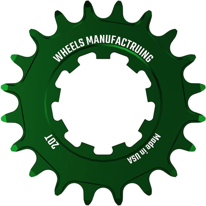 Wheels Manufacturing SOLO-SPEED Cog - 20t Fits SOLO-SPLINE and SOLO-XD kits Green