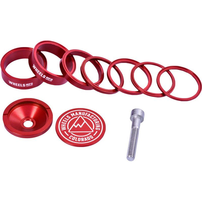 Wheels Manufacturing Pro StackRight Headset Spacer Kit - Red