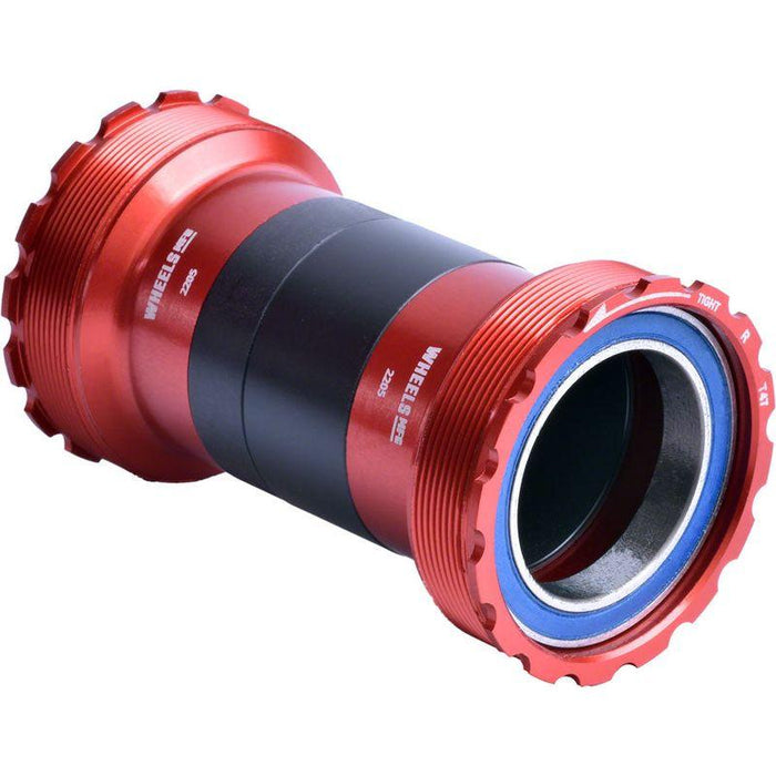 Wheels Manufacturing T47 Inboard Bottom Bracket - For 30mm Spindle ABEC-3 Bearings Fits Frames with 68mm-132mm BB Shells Red