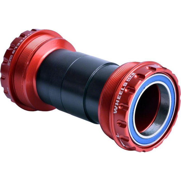Wheels Manufacturing T47 Outboard Bottom Bracket - For 30mm Spindle ABEC-3 Bearings Fits Frames with 68mm-100mm BB Shells Red