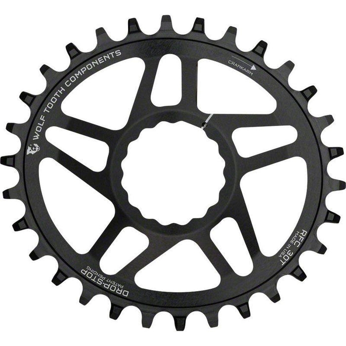 Wolf Tooth Elliptical Direct Mount Chainring - 34t RaceFace/Easton CINCH Direct Mount Drop-Stop 6mm Offset Black