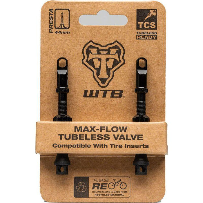 WTB TCS Max-Flow Tubeless Valves - 44mm Black Pair
