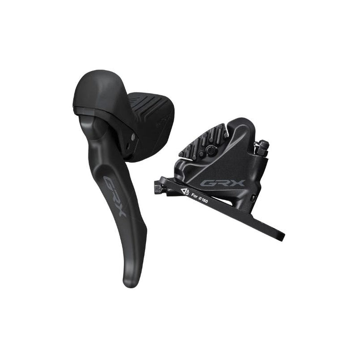 Shimano Grx Bl-Rx810/Br-Rx810 Disc Brake And Lever - Front Hydraulic Flat Mount Finned Resin Pads Black Bicycle Brake Levers