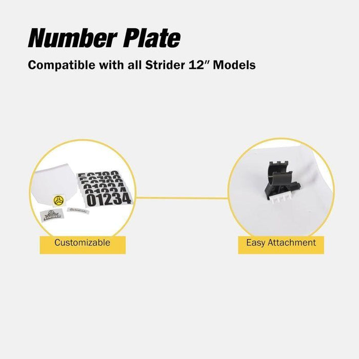 Strider Number Plate Kit Bicycle Stickers