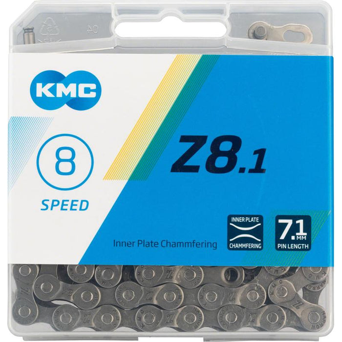 KMC Z8.1 Chain - 8-Speed 116 Links Gray