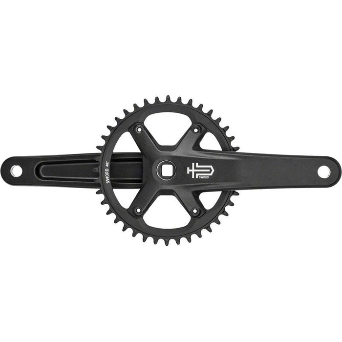 microSHIFT Sword Black 1x Crankset - 175mm 9/10-Speed 40t 110 Asym BCD JIS Square Taper Spindle Interface Black
