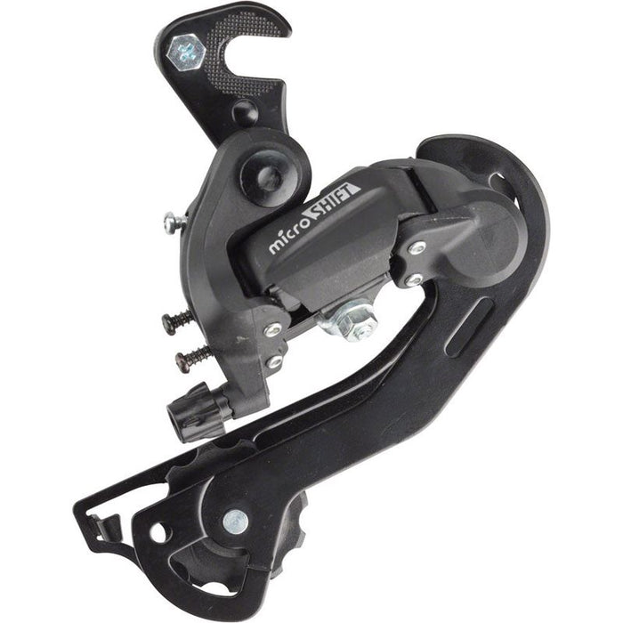 microSHIFT M21 Rear Derailleur - 67 Speed Long Cage Dropout Claw Hanger Black
