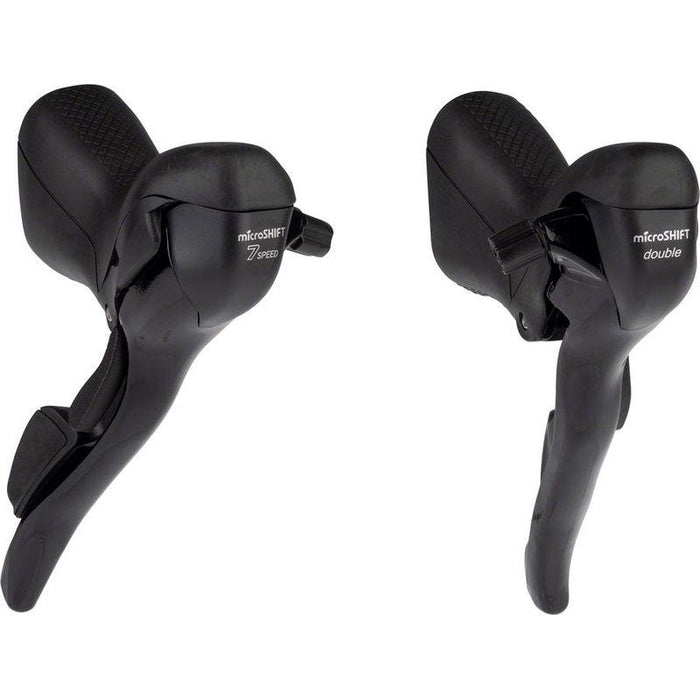 microSHIFT R7 Drop Bar Shift Lever Set - 2 x 7-Speed Shimano Compatible Black
