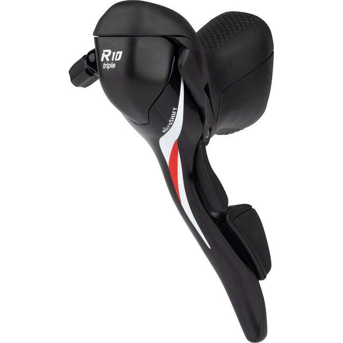 microSHIFT R10 Left Drop Bar Shift Lever - Triple Shimano Compatible Black