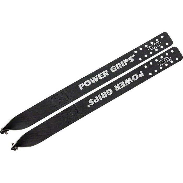 Power Grips Fixie Straps (375mm) with Hardware Black Bicycle Toe Straps
