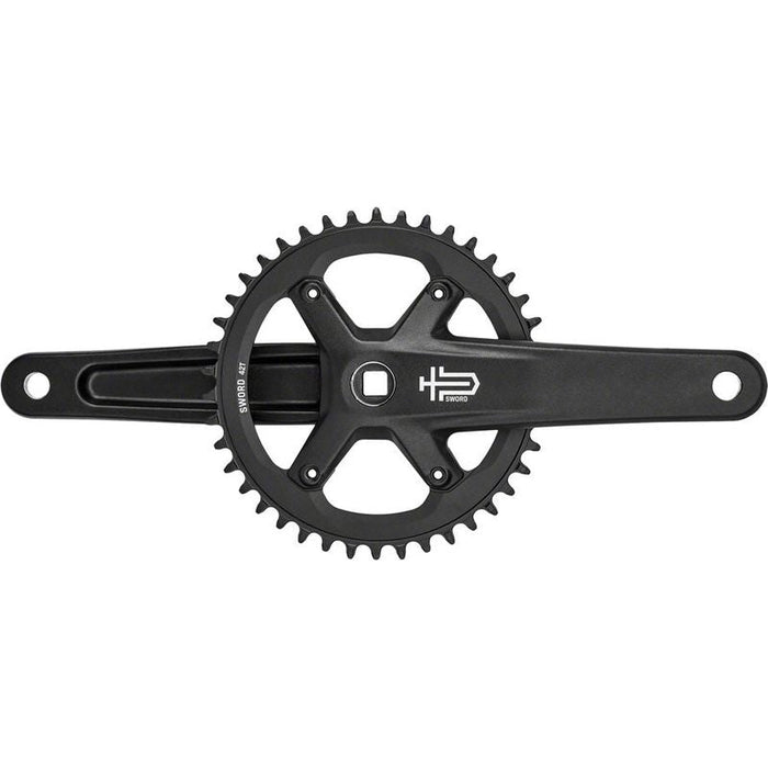 microSHIFT Sword Black 1x Crankset - 170mm 9/10-Speed 42t 110 Asym BCD JIS Square Taper Spindle Interface Black