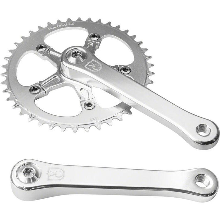 Velo Orange 1-Speed Crankset - 165mm 42t Square Taper JIS Spindle Interface Polished Aluminum