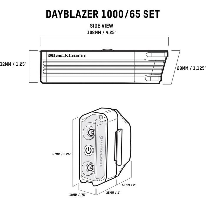 Blackburn Dayblazer 1000 Front + Dayblazer 65 Rear Light Set Bicycle Lights