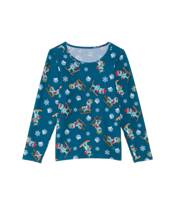 Hot Chillys Originals Print Crew Snow Bears Large