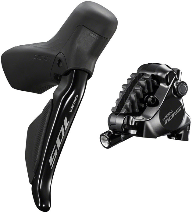 Shimano 105 ST-R7170-RE Di2 Shift/Brake Lever with BR-R7170 Hydraulic Disc Brake Caliper - Rear 12-Speed Flat Mount Black