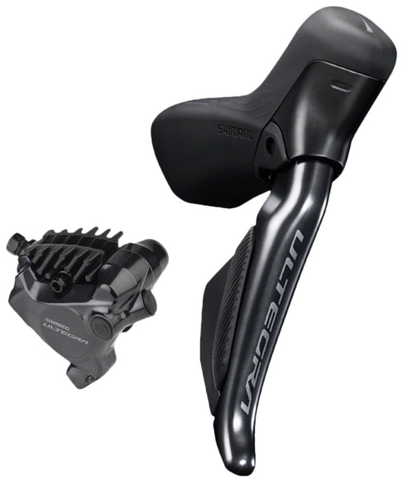Shimano Ultegra ST-R8170F Di2 Shift/Brake Lever with BR-R8170 Hydraulic Disc Brake Caliper - Right/Rear 12-Speed Flat Mount Black