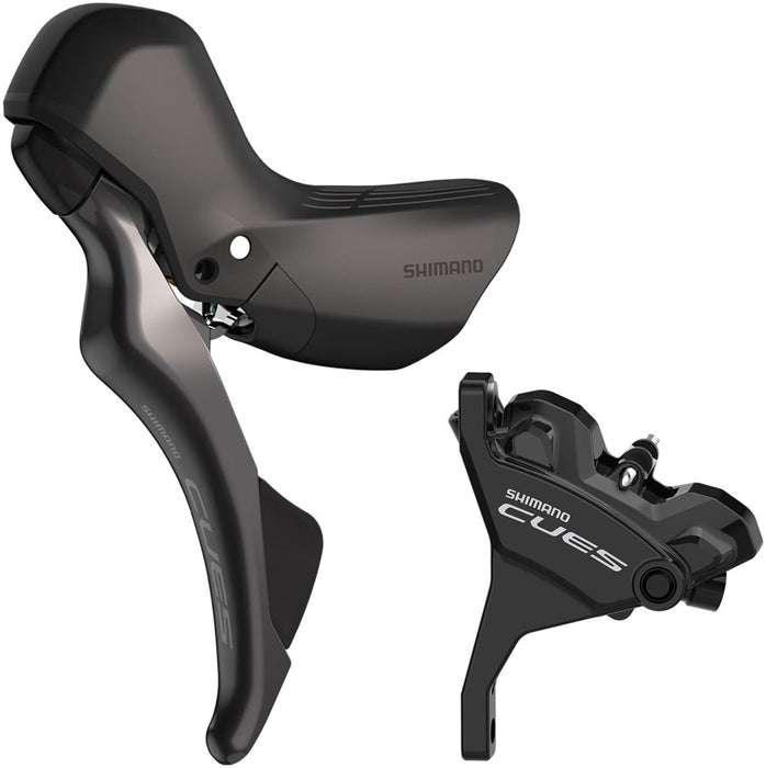 Shimano CUES ST-U6030 Shift/Brake Lever with BR-U6030 Hydraulic Disc Brake Caliper - Left/Front 2x Flat Mount Caliper Black