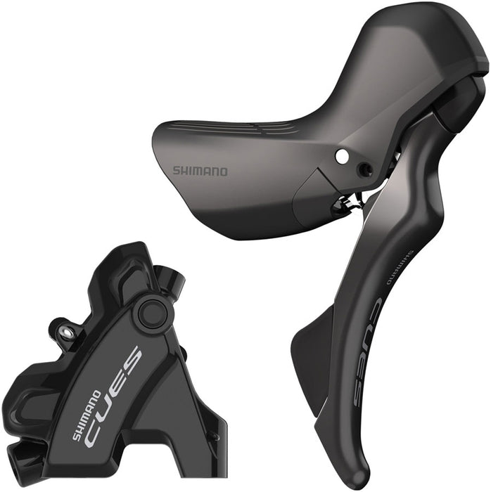 Shimano CUES ST-U6030 Shift/Brake Lever with BR-U6030 Hyd Disc Brake Caliper - Right/Rear 10/11-Spd Flat Mount For 25mm Mount Black
