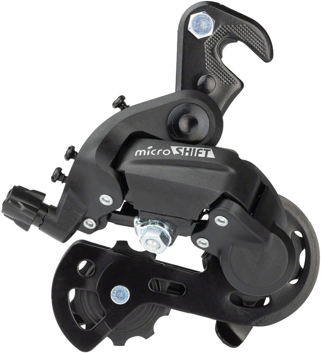 microSHIFT M21 Rear Derailleur - 67 Speed Super Short Cage Dropout Claw Hanger Black
