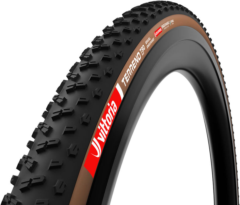 Vittoria Terreno T90 Mud Tire - 700 x 40 Tubeless Folding Black/Brown Gravel Endurance Graphene G2.0