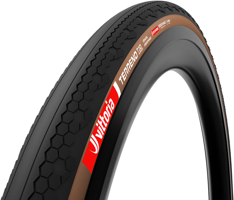 Vittoria Terreno T10 Hardpack Tire - 700 x 40 Tubeless Folding Black/Brown Gravel Endurance Graphene G2.0