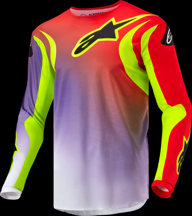 Alpinestars Fluid Lucent Jersey White/Neon Red/Fluorescent Yellow Large