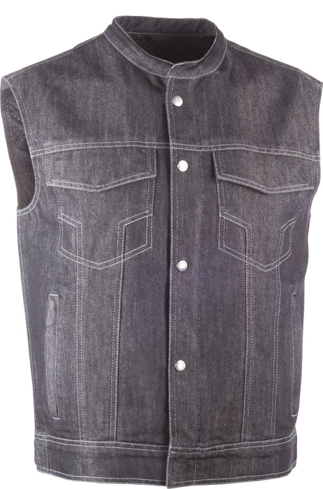 HIGHWAY 21 Iron Sights Club Collar Denim Vest Motorcycle Vests