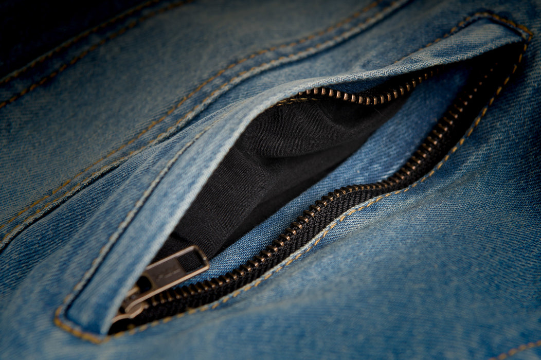 HIGHWAY 21 Iron Sights Club Collar Denim Vest Motorcycle Vests