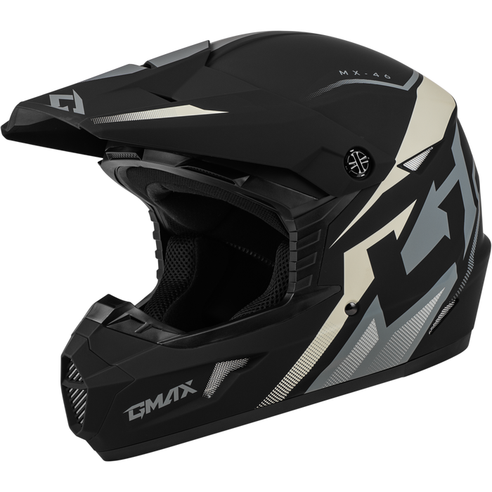 GMAX MX-46 Compound Matte Black/Grey/White Xl Motorcycle Helmets