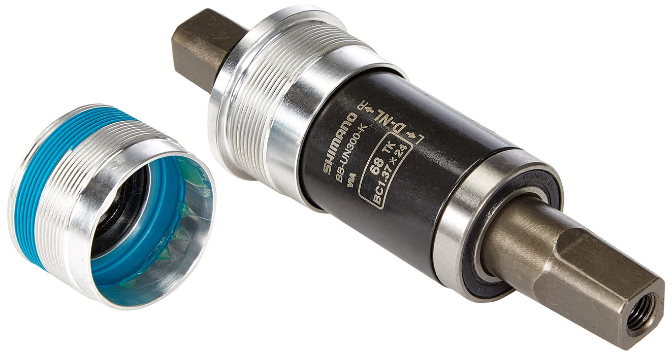 SHIMANO MTB DOUBLE WITH CHAINCASE BOTTOM BRACKET, BB-UN300-K, SPINDLE: SQUARE TYPE, SHELL: BSA 68MM, SPINDLE: 122.5MM (LL123), W/O FIXING BOLT, W/ 0.7MM SPACER