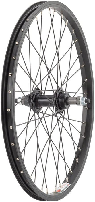 Sta-Tru Single Wall Rear Wheel - 20 Bolt On 3/8 x 135mm Rim Brake Freewheel Black Clincher