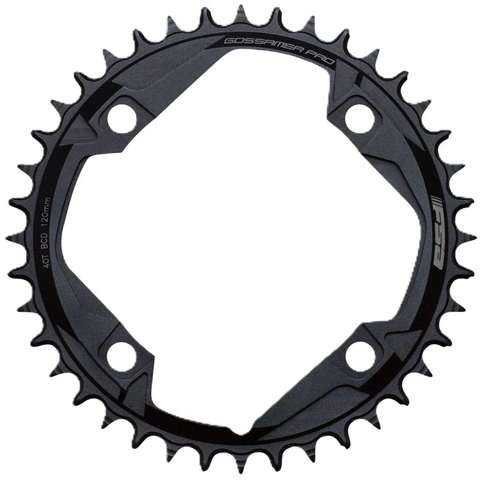 FSA Gossamer Pro Megatooth Chainring 1x 44T Tooth Count 120BCD 4-Bolt Pattern Narrow-Wide Profile   Black